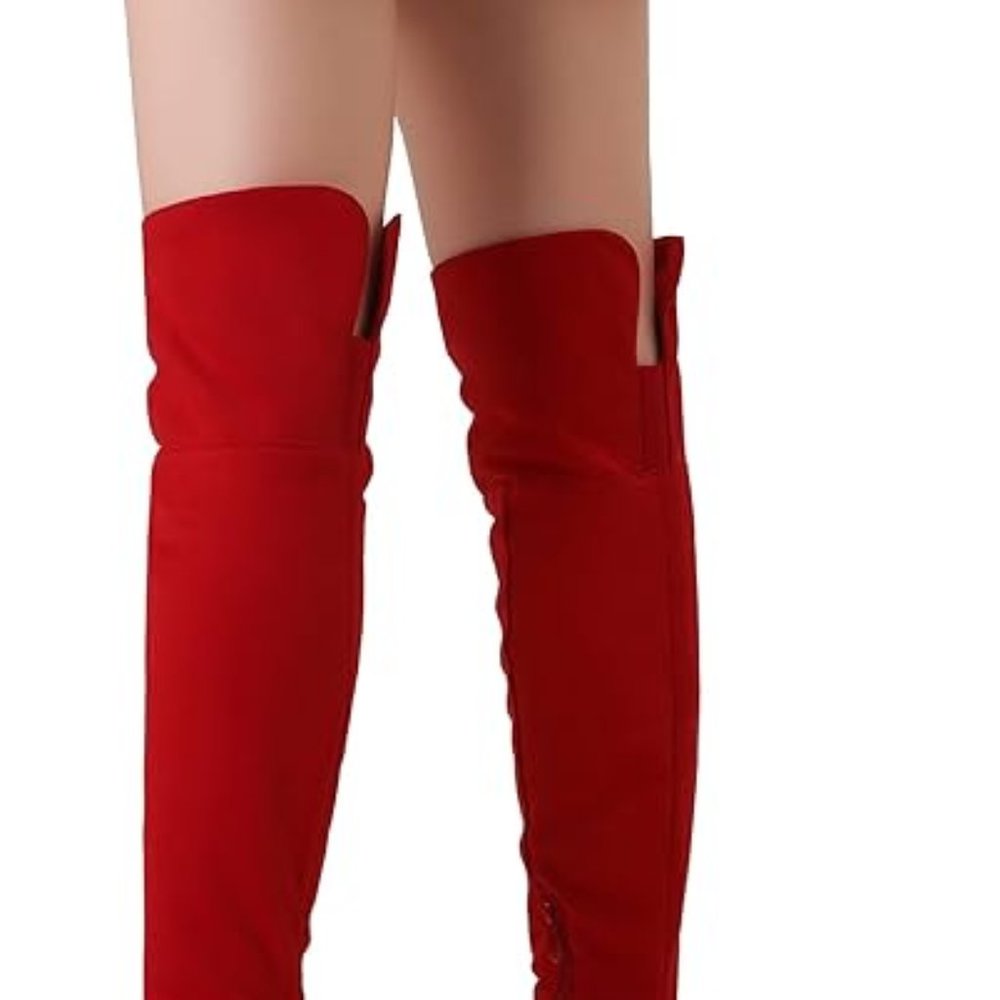 Women's Thigh High Chunky Heel Platform Over The Knee Boots NWT - Picture 5 of 5